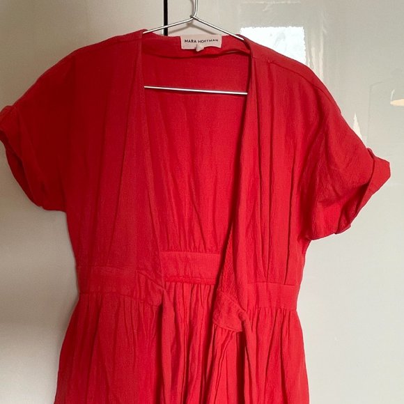 Mara Hoffman Blair Plunge-Front Midi Dress - Picture 5 of 7